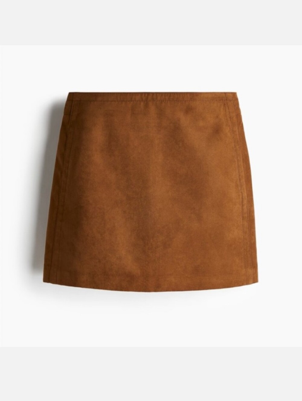 NWT H&M Suede-Look A-Line Mini Skirt in Chestnut
